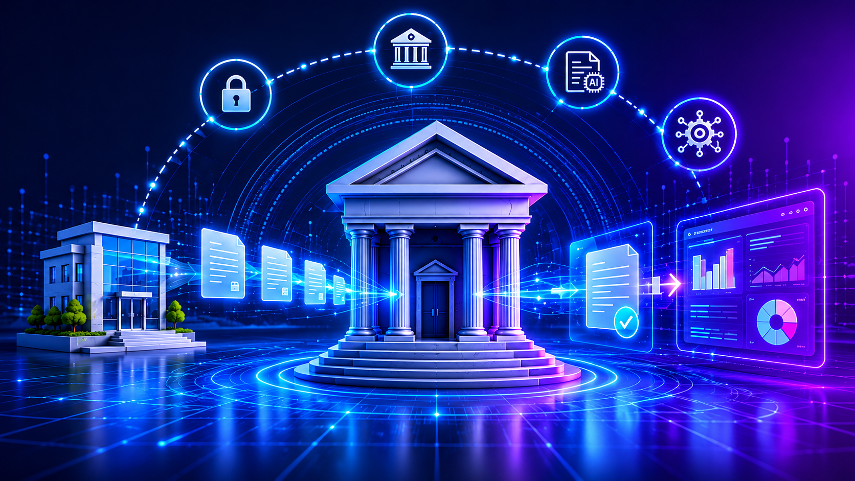Banking CPC ecosystem with intelligent document processing, automated workflows, and digital banking infrastructure